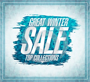 Great Winter Sale poster or flyer design template