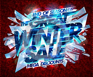 Great winter sale poster vector design