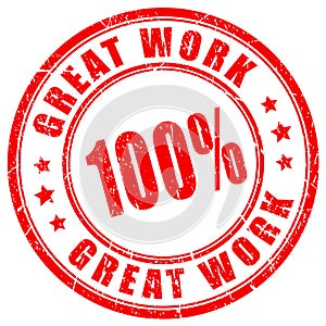 Great work rubber vector stamp