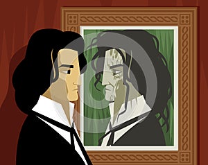 Great writer and twisted evil dorian gray painting