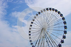 Great Yarmouth Observation Wheel with blue sky and clouds