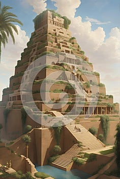 A great Ziggurats with Hanging gardens of Babylon photo