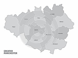 Greater Manchester administrative map