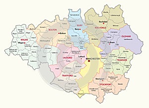 Greater manchester county map