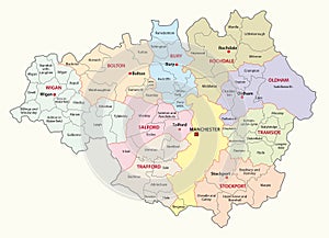 Greater manchester county map photo