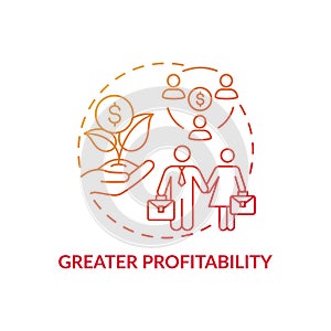 Greater profitability concept icon