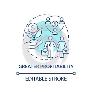 Greater profitability concept icon