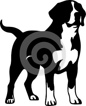 Greater Swiss Mountain Dog Black Silhouette Generative Ai