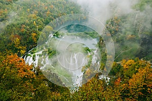 Greatest waterfalls in Plitvice National Park, Croatia UNESCO