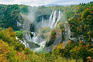 Greatest waterfalls in Plitvice National Park, Croatia UNESCO