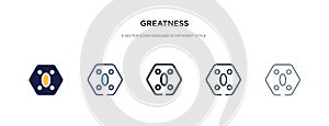 Greatness icon in different style vector illustration. two colored and black greatness vector icons designed in filled, outline,