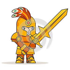 Greatsword two-handed sword warrior warlord knight fantasy medieval action RPG game character isolated icon vector