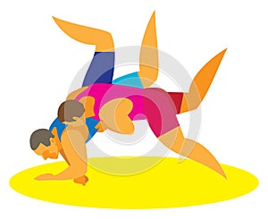 Greco-Roman wrestling holds opponents throw