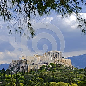 Greece, Acropolis of Athens view from Pnyx hill