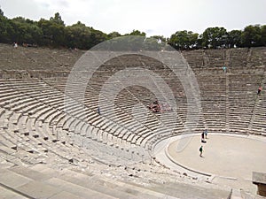 Greece, the ancient theatre at Epidavros.