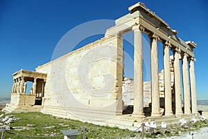 Greece, Athens, Acropolis, the temple of Erechteion, general view of the temple