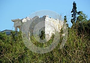 Greece, Athens, Ancient Agora, the ruins of a temple of Nika Apteros
