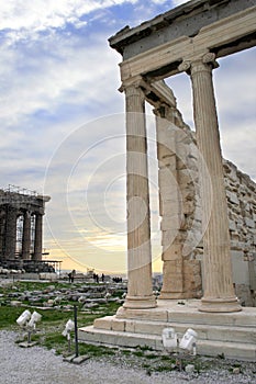 Greece, Athens - Parthenon and Erechtheum photo
