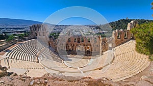 greece athens roman theater in acropolis odeon of herodes atticus