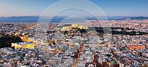 Greece - Athens skyline with acropolis at night