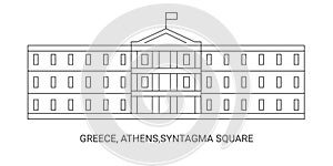 Greece, Athens,Syntagma Square, travel landmark vector illustration