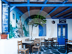 Greece, Athens, typical restaurant taverna in La Plaka neighborhood