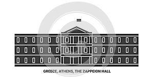 Greece, Athens, The Zappeion Hall travel landmark vector illustration