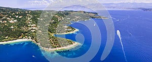 Greece. Best beaches of Corfu island, Kerasi aerial view