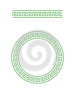 Greece circle ornament and greek brush with meander