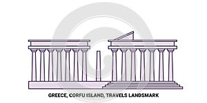 Greece, Corfu Island, Travels Landsmark travel landmark vector illustration