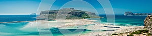 Greece, Crete Balos beach. Panorama from the hill high point