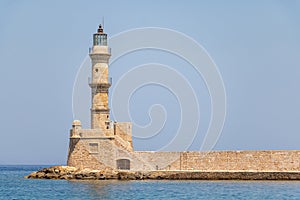 Greece, Crete, Chania old harbor lighthouse