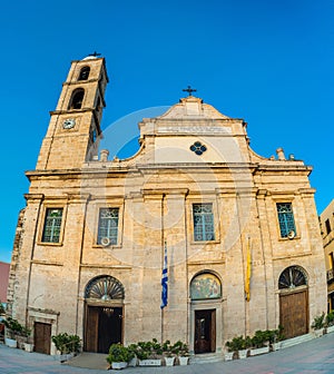 Greece, Crete, Church in Chania Xania, empty landscape photo