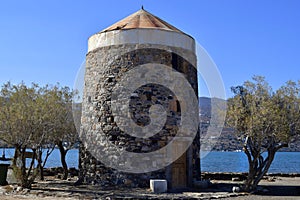 Greece, Crete, Elounda Windmills