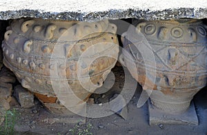 Greece, Crete Island, ancient amphora in Phaistos