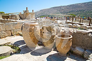 Greece, Crete. Knossos ruins, ceremonial and political centre of the tsar Minos. photo