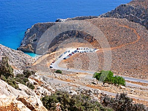 Greece, Crete, top view of Seitan Limania beach