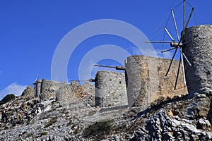 Greece, Crete, Windmills on Ambelos Pass
