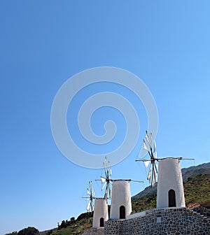 Greece, Crete, Windmills on the east of island