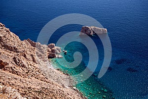 Greece, Cyclades, Amorgos island, Aegean coastal landscape