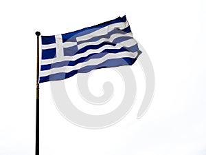 Greece. Ellenic national flag on white background