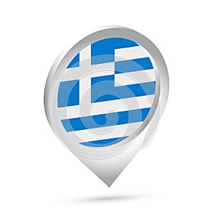 Greece flag 3d pin icon