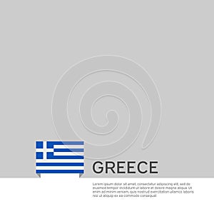 Greece flag background. State patriotic greek banner, cover. Document template with greece flag on white background. National