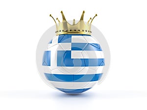 Greece flag soccer ball with crown