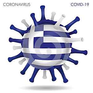 Greece flag in virus shape