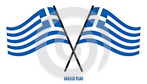 Greece Flag Waving Vector Illustration on White Background. Greece National Flag