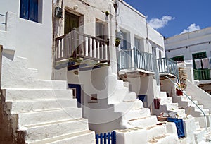 Greece - Folegandros. Charming village houses on a summers day.