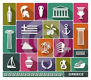 Greece icons. Vector illustration