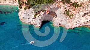 Greece, Ionian islands. Best beaches of Corfu. impressive Paradise beach. aerial drone 4k hd video