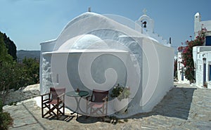 Greece the island of Amorgos. A picturesque chapel.